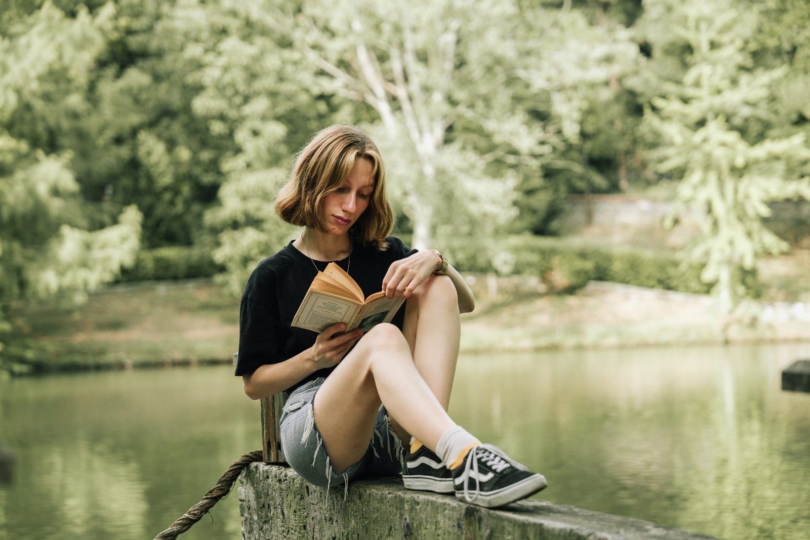 girl reading book